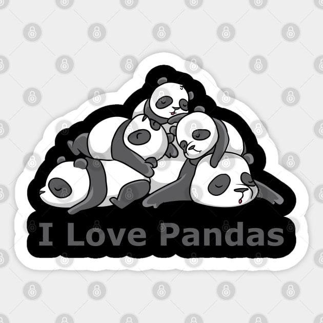 I love Pandas Sticker by theanimaldude